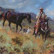 Paul Dykman. Oil paintings. Western Artwork. A New Mare