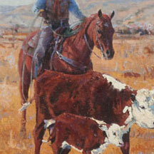 Paul Dykman. Oil paintings. Western Artwork. Bringin' 'em Back