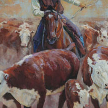 Paul Dykman. Oil paintings. Western Artwork. Heifers and Calves