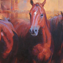 Paul Dykman. Oil paintings. Western Artwork. Just Waitin'