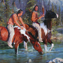 Paul Dykman. Oil paintings. Western Artwork. Lettin' the Paints Drink