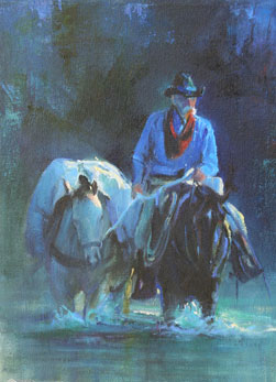 Paul Dykman. Western Art. Moonlighting