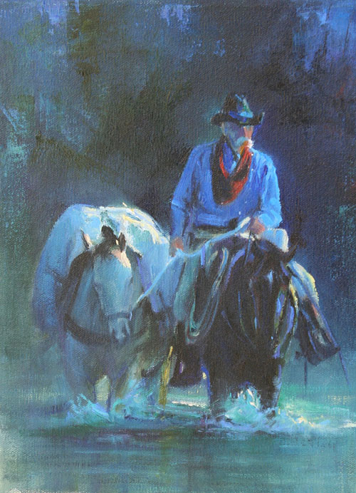 Paul Dykman. Western Art. Moonlighting