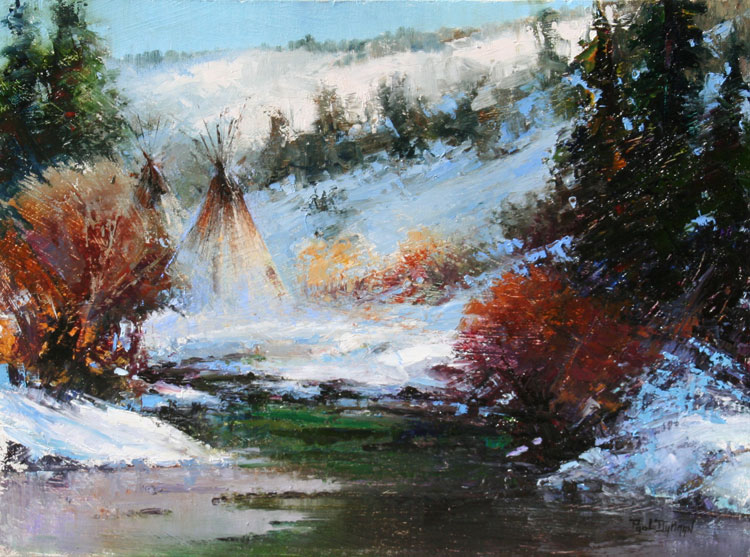 Paul Dykman. Oil on Canvas. On the Banks of Beaver Creek
