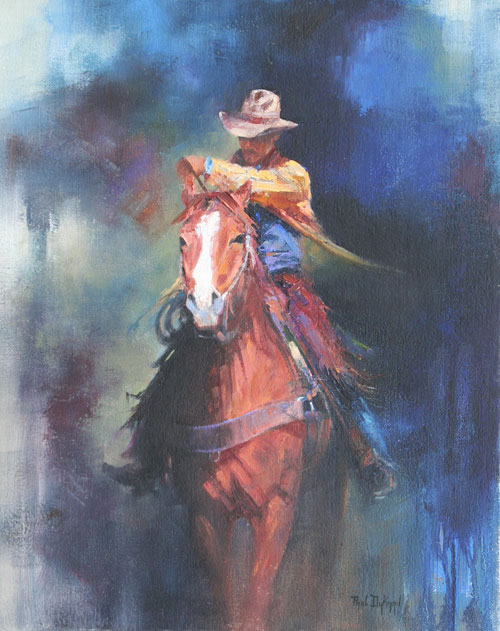 Paul Dykman. Oil on Canvas. Pushin' Hard