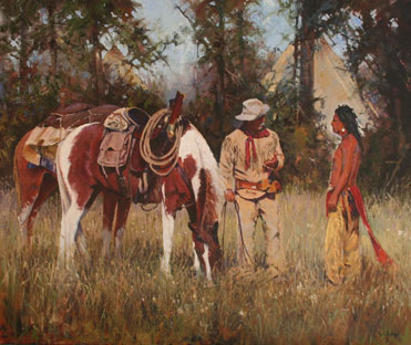 Paul Dykman. Oil on canvas. Requesting Passage