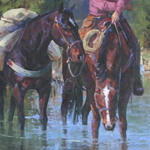 Paul Dykman. Oil paintings. Western Artwork. Warm Sun and Fresh Water