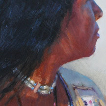 Paul Dykman. Oil paintings. Western Artwork. Watching and Waiting