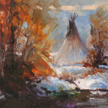 Paul Dykman. Oil paintings. Western Artwork. Winter Chill