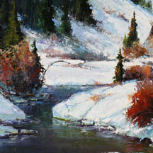 Paul Dykman. Oil paintings. Western Artwork. Wintering WInd River
