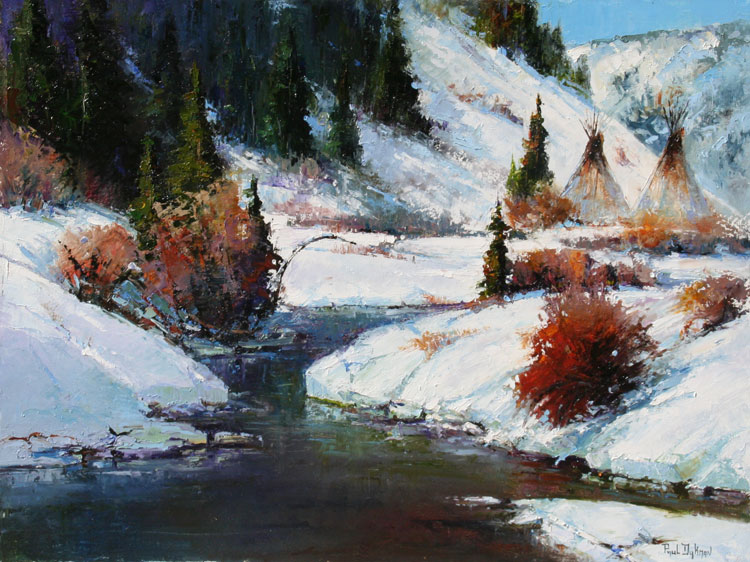 Paul Dykman. Oil on Canvas. Wintering in Wind River
